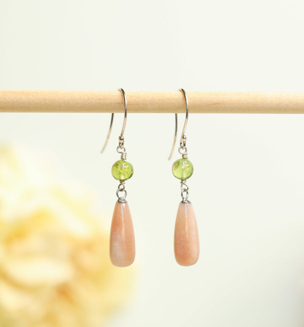 Peachy Green Earrings