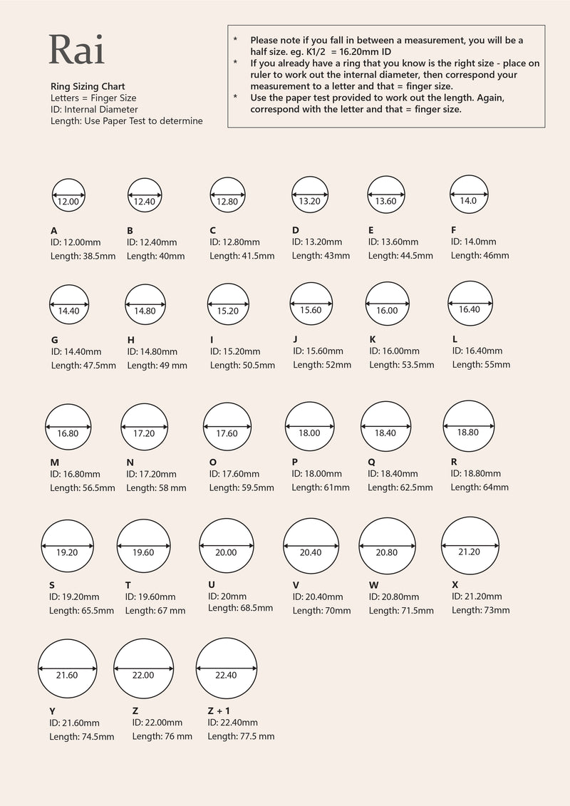 Ring Size Chart